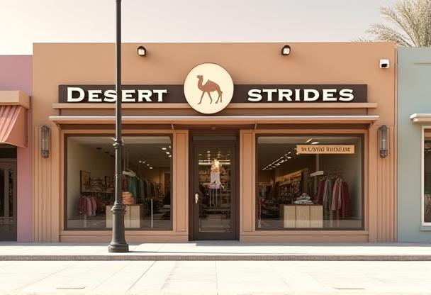 Exterior view of the Desert Strides retail store in Dubai