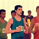 Illustration of a group of runners cheering