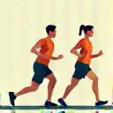 Illustration of a coach guiding a runner